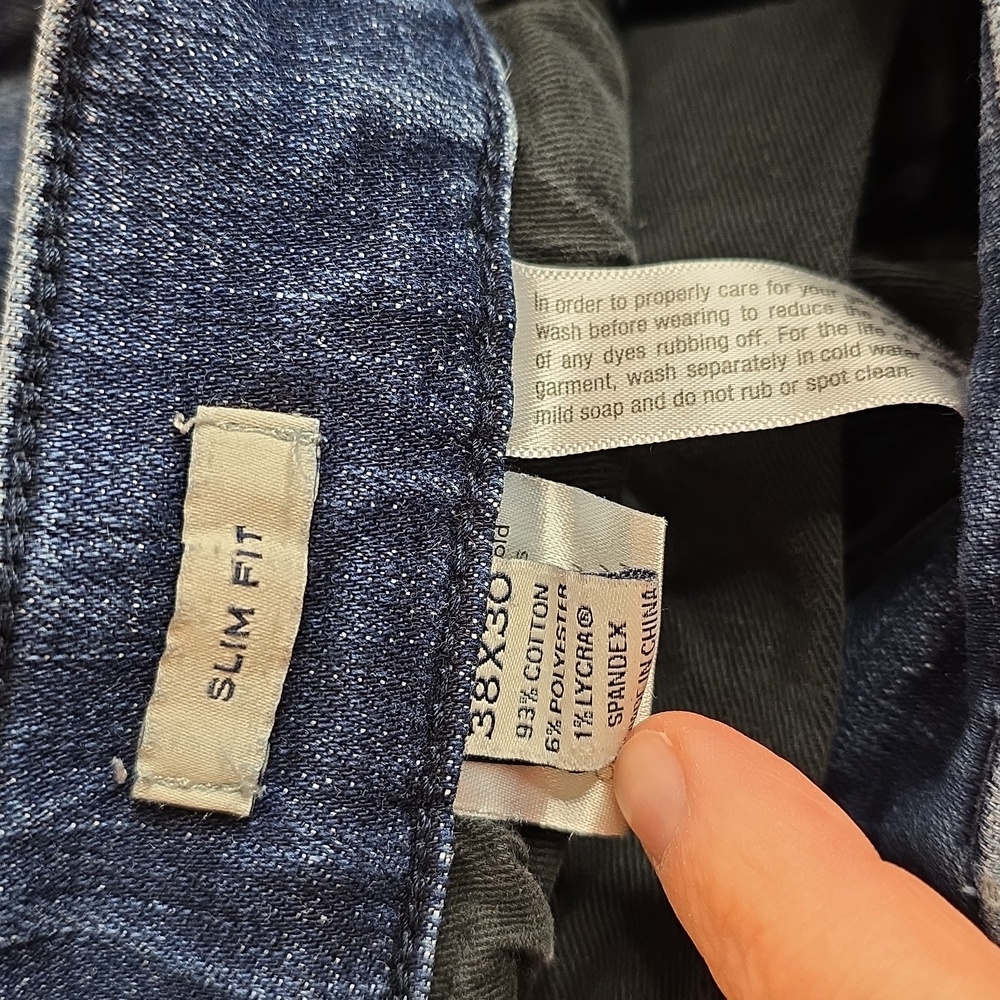 Joseph Abboud Blue Jeans with Distressed Details Size 38x30 Slim Fit AQ-1150 - Picture 6 of 10